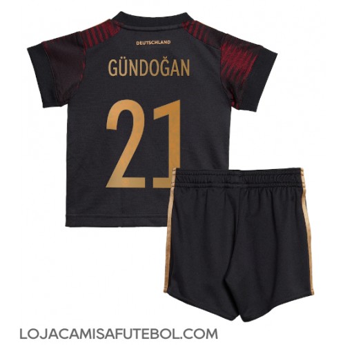 Camisa de Futebol Alemanha Ilkay Gundogan #21 Equipamento Secundário Infantil Mundo 2022 Manga Curta (+ Calças curtas)